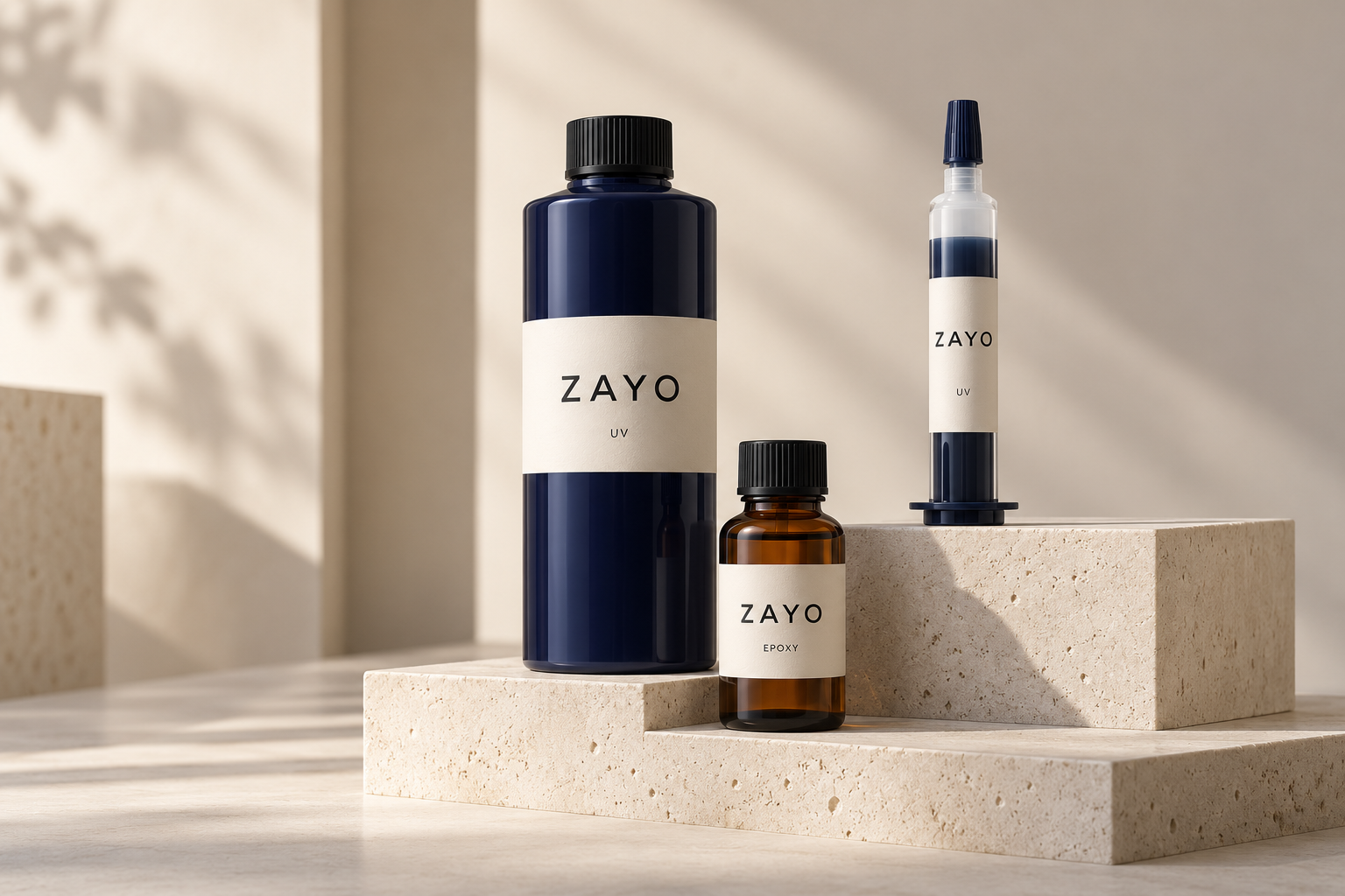 AI 生成的 ZAYO 胶粘剂包装概念图